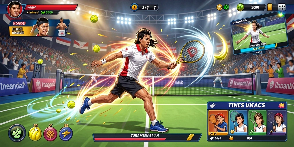 Screenshot menunjukkan karakter utama dalam aksi seru.